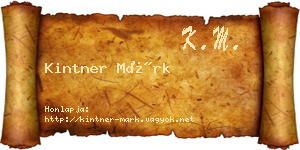 Kintner Márk névjegykártya